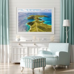 St John Beaches Aerial Photography Wall Art Decor, East End Hurricane Hole USVI