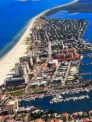 Clearwater Beach, Florida Aerial Color Photography On Canvas Large 32” X 52”
