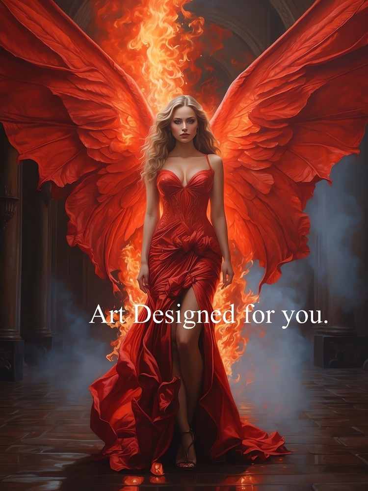 Digital Image Picture Photo Wallpaper Background Demon Angel in Red
