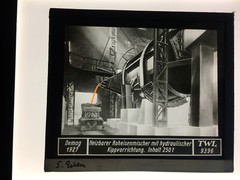 Original old glass slide/plate Demag pig iron mixer approx. 1927 8.5x10cm SW-