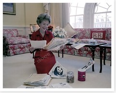 Nancy Reagan Pennies For Pandas White House Waiting Hall Silver Halide Photo