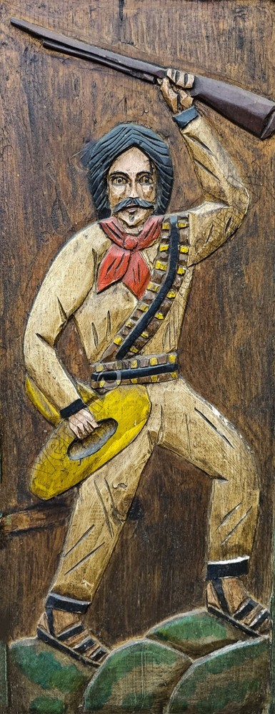 Pancho Villa Bandit Wood Carving Art Instant DIGITAL Mexican Revolutionary Hero