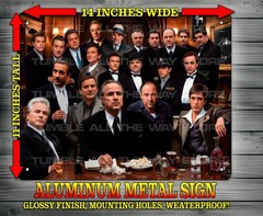Mafia Movies – Godfather – Scarface – Soprano – Casino Metal Sign Art 14″ x 11″