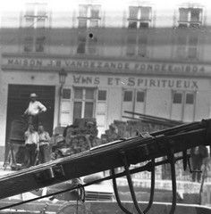 STEREO GLASS NEGATIVE, handcart w sweet dog, adds, rare, vintage fine art STEREO
