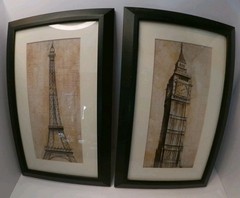 European Landmarks By John Douglas! Big Ben and Eiffel Tower Made In U.S.A. 1999