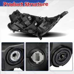 Driver Side and Passenger Side Headlights Assembly Halogen Replacement for Honda
