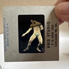 Vintage 24 Male Pin-up Slides Single Slide Risqué Bare Photos Models Pre-1970’s