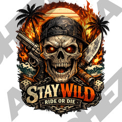 PNG Design for T-Shirt | Stay Wild | High Quality POD Graphic Digital