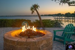 *NEW* 12X18 Whiskey Joes Sunset/ FirePit Palm Tree Photography Print Nature