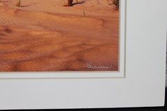 Blue Sky Desert Landscape Horizontal Photograph signed by Suzanne- White Matte