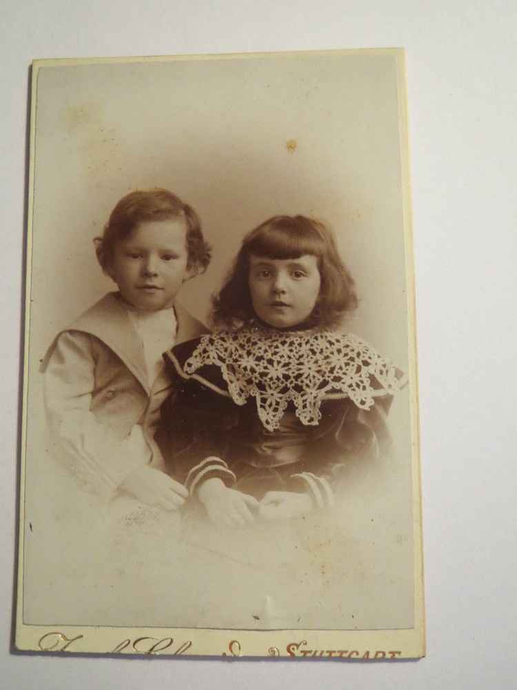 Stuttgart – Eugen & Gertrud Eppler as children – girl boy – portrait / CDV