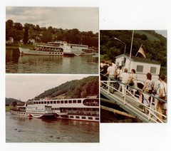 3 x colour photo steamer Wilhelm Pieck Elbe in colour