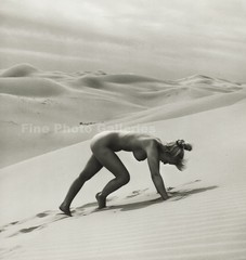 1950s Original ANDRE DE DIENES Female Nude Sand Dune Desert Vintage Silver Photo