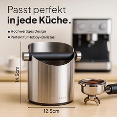 Knock-off container for portafilter made of high-quality stainless steel stable robust…