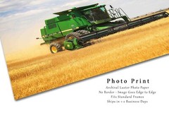 Combine Wheat Harvest Colorado Farm Country Agriculture Photography Print