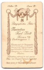 Photograph Maximilian Karl Bett, Krems a. D., Dachsberggasse 5, portrait of an e