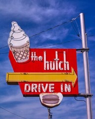 8×10 Vintage The Hutch Drive-In Ice Cream sign, South Hutchinson, Kansas.