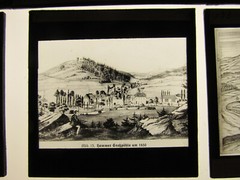 Erzgebirge cities after old engravings Annaberg etc. 14 historical glass pictures
