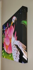 Crane & Lotus Flower Chinese Lantern Festival, 16×20 Canvas Photo Signed Ltd