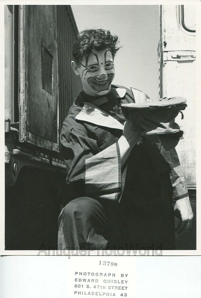 Clown posing with old shoe vintage art circus photo by Edward Quigley