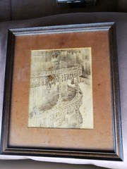 5″X6″Sketch Of New Orleans Art In 9X10 Wood Frame.Preowned.