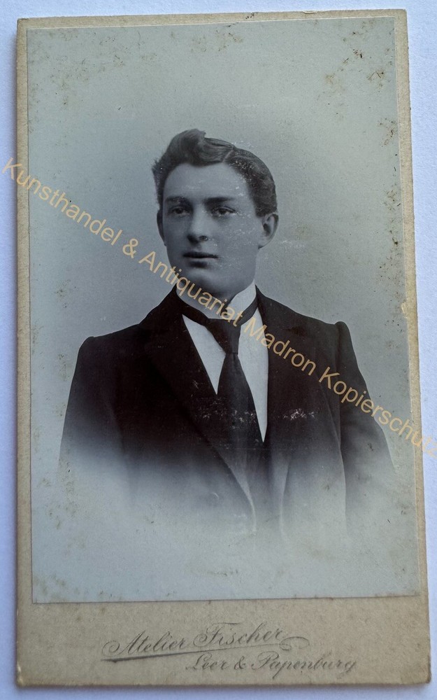 orig. CDV photo photography picture old Mr. Mann fashion around 1890 empty Papenburg