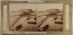 ITALY Naples Castel Dell’Ovo Bei Richter Photo Stereo Vintage Album Circa 1858