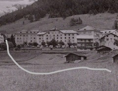 22x16cm – Vintage Photo from 1894 Switzerland Bad Lenk: Panorama