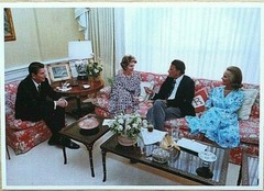 Ronald and Nancy Reagan with Billy and Ruth Graham 1981 Christmas Photo 5″ x 7″