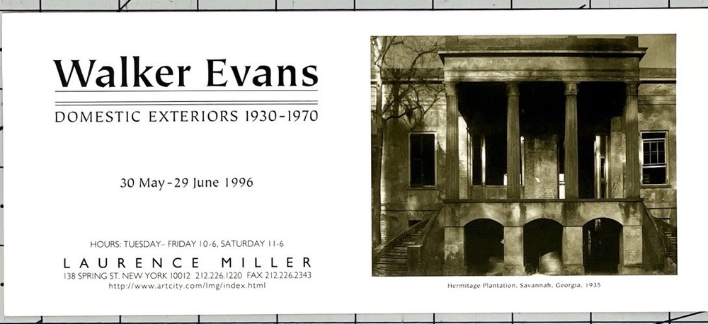 Walker Evans 1996 Art Announcement Card – Domestic Exteriors