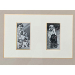 Vtg Cocker Spaniel Photos Framed Dogs and Friend Black White Lady Kitty Ritson