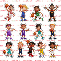Sports Sticker Mega Bundle for Kids | Cute 3D Cartoon 4k digital