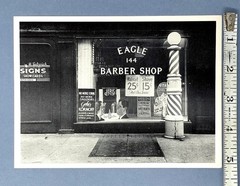 Rudy Burckhardt (1914-1999) Art Announcement Card 1975 – Eagle Barber Shop 1939