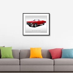 Classic Cars – 1966 Chevy Chevelle SS Convertible in Red – Muscle Car – Print