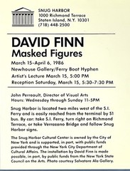 David Finn (b. 1952) Art Show Announcement Card 1986 – Masked Figures