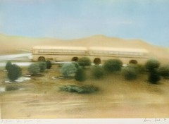 1979 Nancy Fink School Bus Chromogenic Print Vintage California Desert Landscape