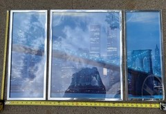Vintage Brooklyn BRIDGE World Trade Center 3 Piece Cityscape PHOTO ART Skyline