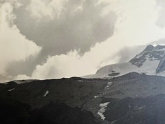 23x17cm on 42x32cm Beautiful Barite Photo Circa 1930 Mountains Signed Photo