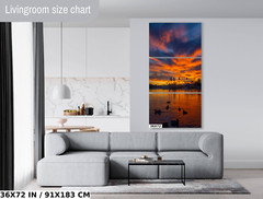 Fiery Horizon: Sunset at Lake Havasu Aluminum Metal Print Arizona Wall Art