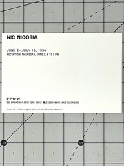 Nic Nicosia (b. 1950) Art Show Announcement Card 1994 PPOW Gallery NYC