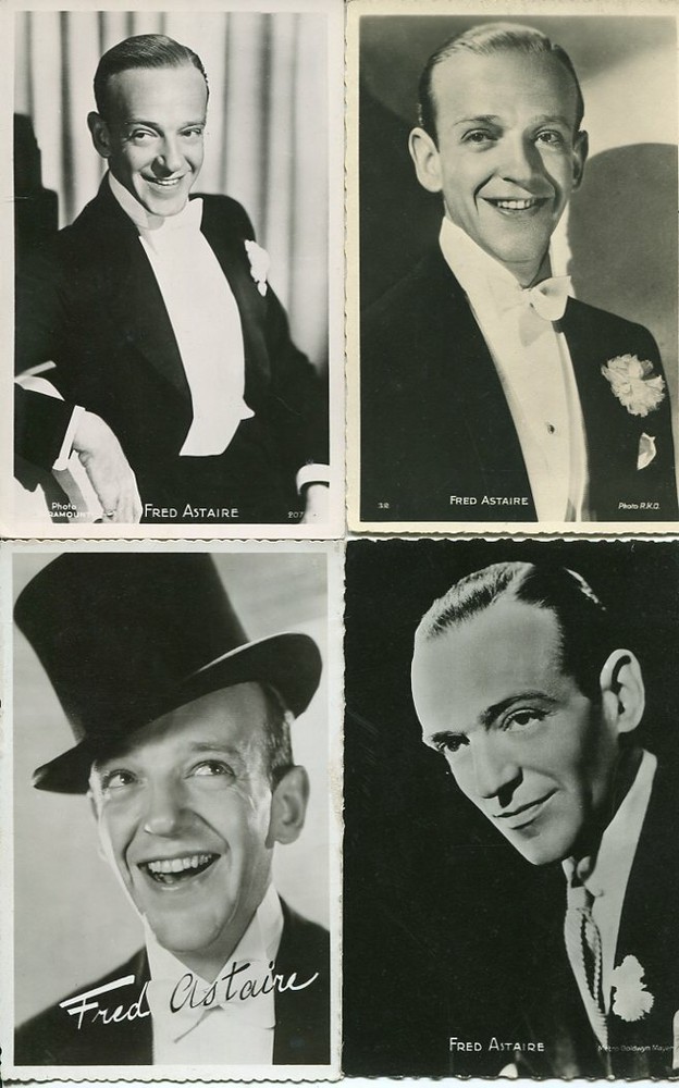 Fred Astaire Lot Of 4 Photographs On Cards 14×9
