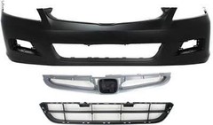 Front Bumper Cover Kit Compatible with Honda Accord 2006-2007, Primed, Sedan