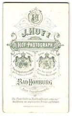 Photograph J. Huff, Bad Homburg, Kaiser Friedrich Promenade 65, coat of arms of Hesse and