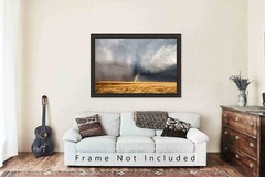 Storm Photography Print: Kansas Tornado Rainbow Prairie Stormy Sky Photo