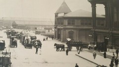 LARGE B/W ORIGINAL PHOTO – Late 19th Century – New York City Waterfront