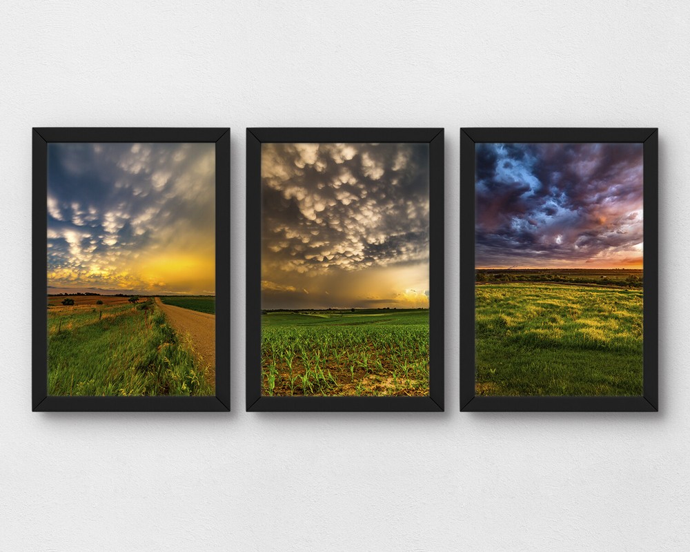 4x6in Set of 3 landscape photography prints nature storm photo collage wall art