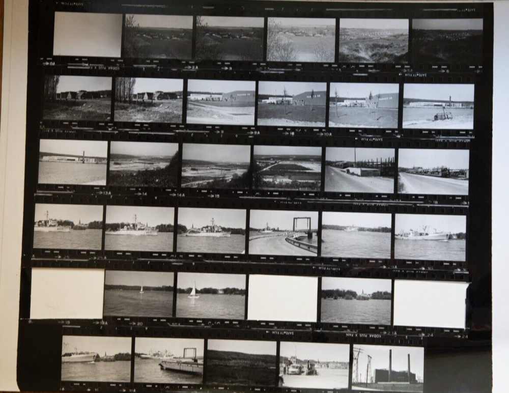 Photo Print Large Contact Sheet 1980 Various Views Normandy 40X50cm