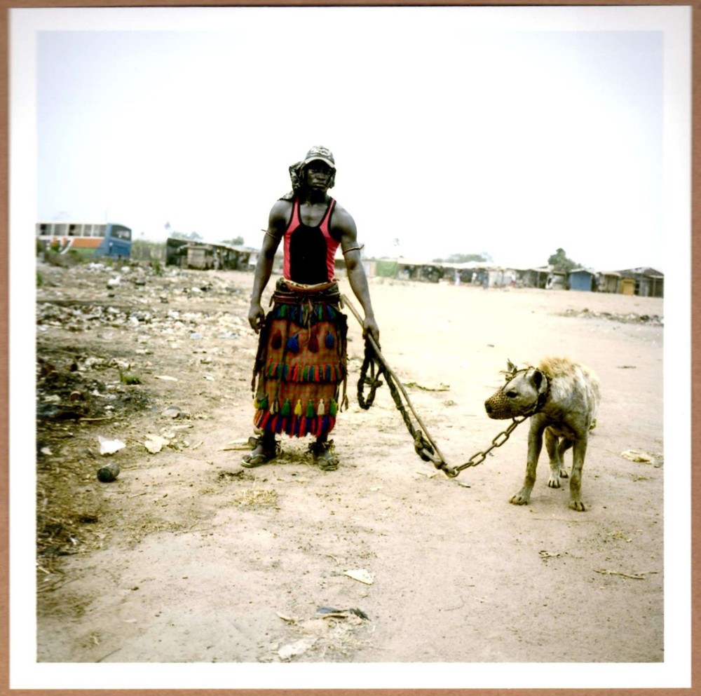 SIGNED PIETER HUGO YOUNG MAN & HYENA NIGERIA 2007 FROM THE SERIES THE HYENA