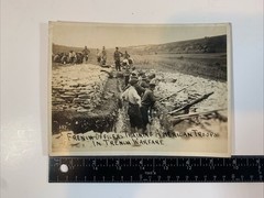 Real Photo WW1 French Officers Training American Troops In Trench Warfare 1917