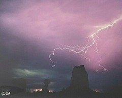 BALANCED ROCK AND LIGHTNING (1990) by Tom Till ~ Vintage Cibachrome Photograph